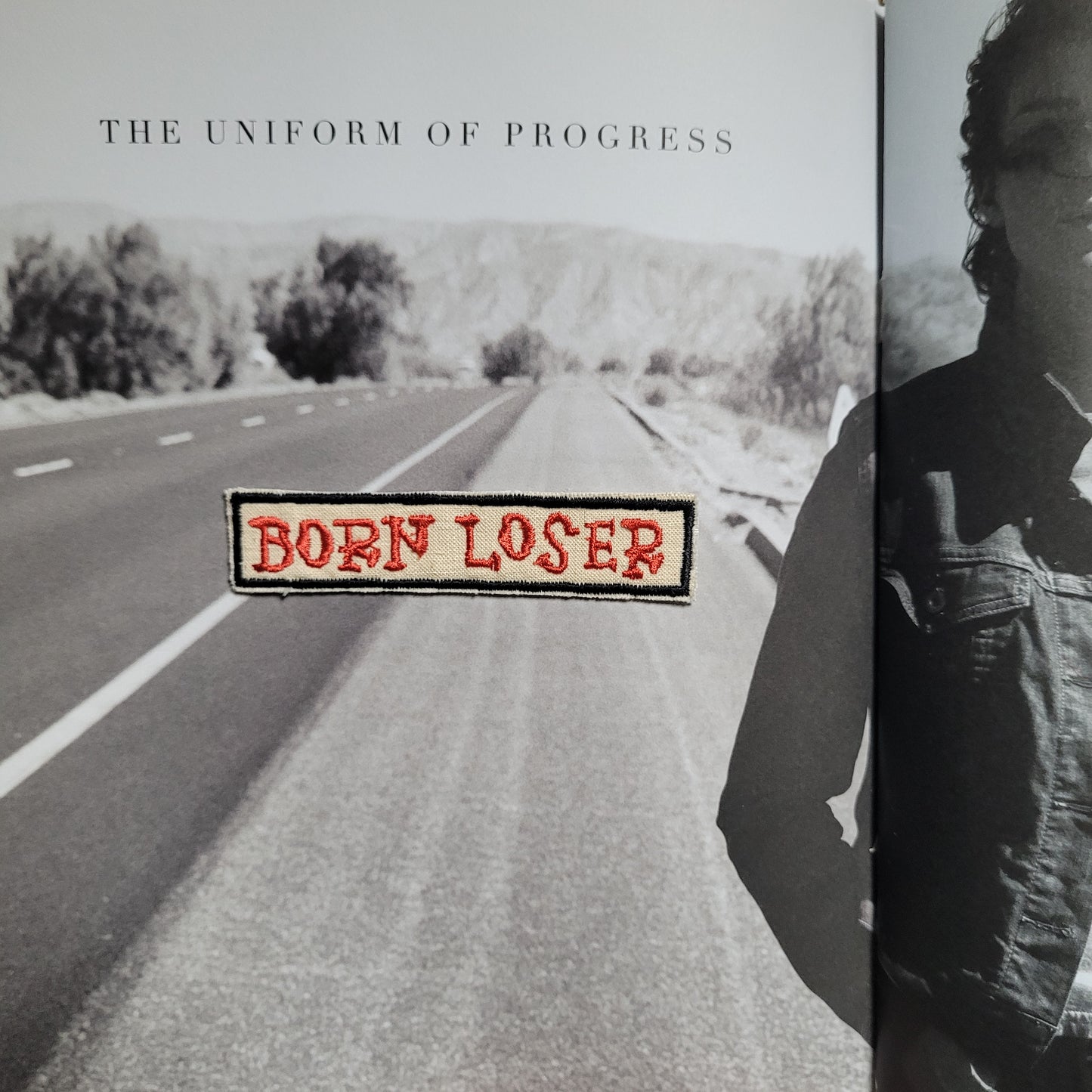 Patch brodé RARE "Born Loser" SUR VIEUX TISSU COTON - PUNK & COTON