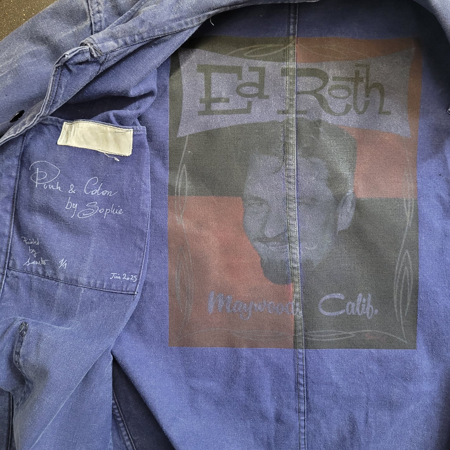 In loving memory of ED "Big Daddy" Roth handpainted french 70s jacket Rat Fink Hotrod California - PUNK & COTON