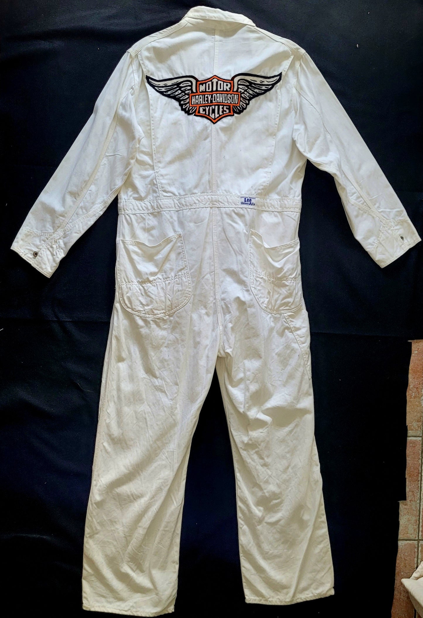 Coverall 40's LEE UNION-ALLS HBT hand embroidered chainstitch method combinaison  brodée à la main HARLEY-DAVIDSON - PUNK & COTON