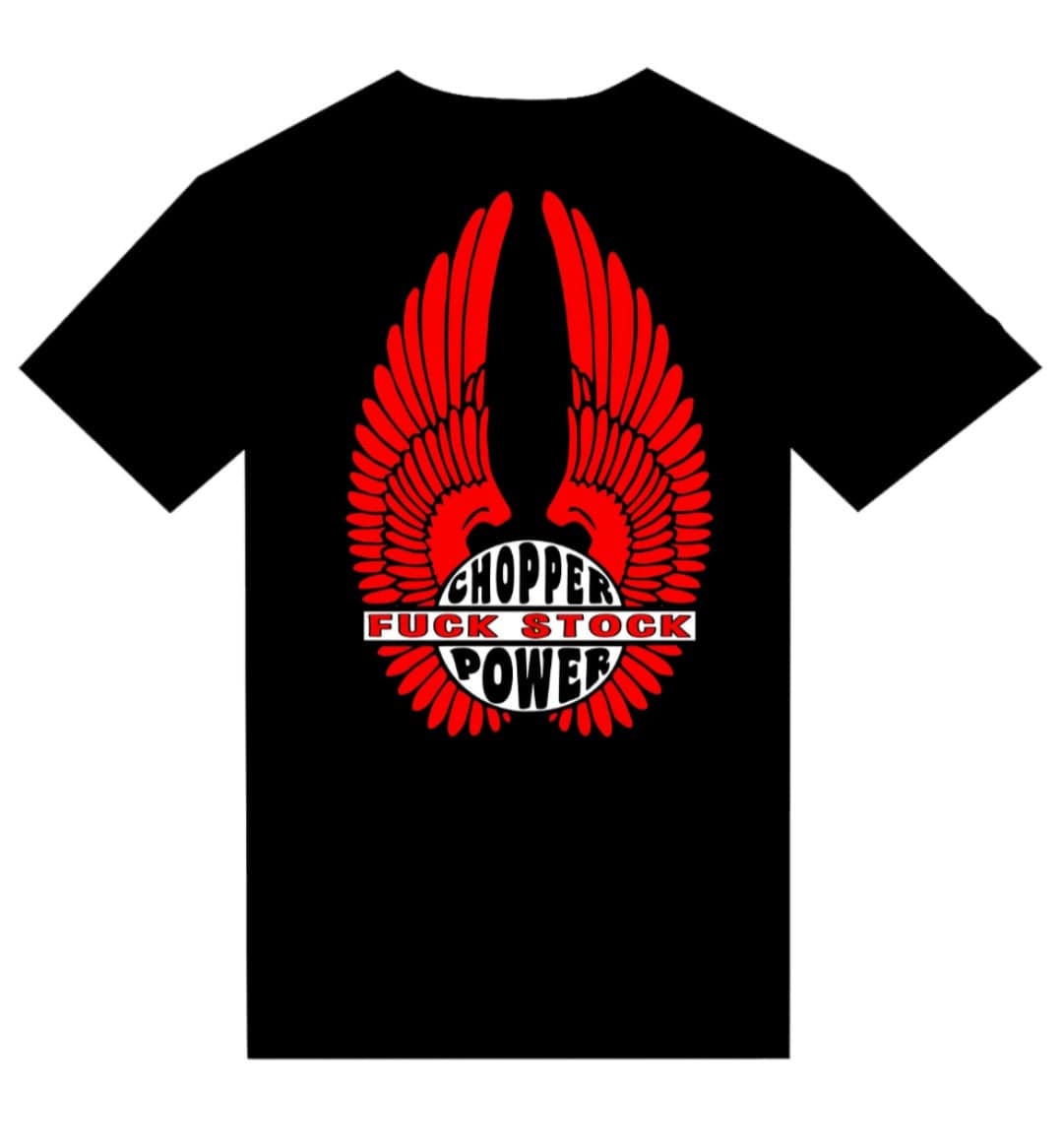 T-Shirt "Chopper Power Fuck Stock" BIKE OLD VINTAGE DESIGN - PUNK & COTON