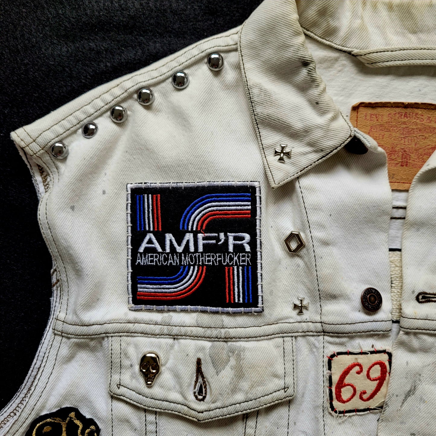 "STONED RIDERS JOSHUA TREE CAL."Handembroidery Levi's Jacket - PUNK & COTON