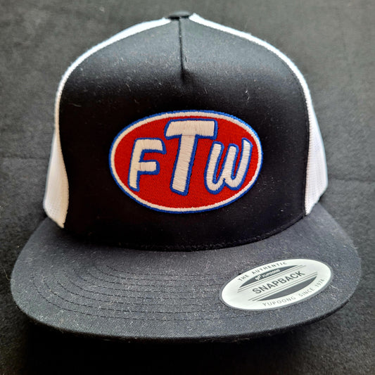 Trucker Cap  Brodé "FTW" Version Fond Noir/ Blanc - PUNK & COTON