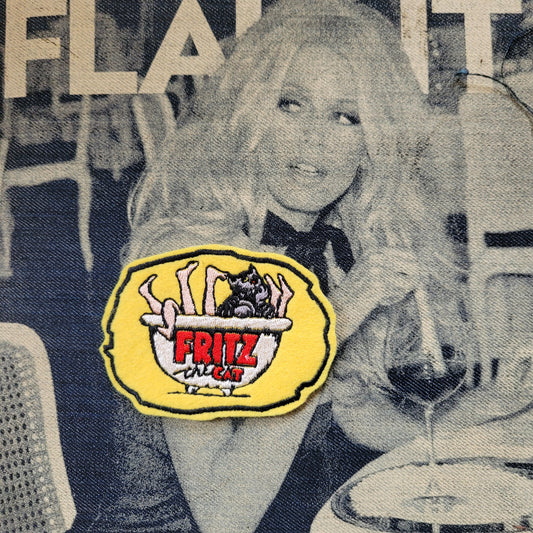 Patch Brodé  Fritz the cat in the bath - PUNK & COTON