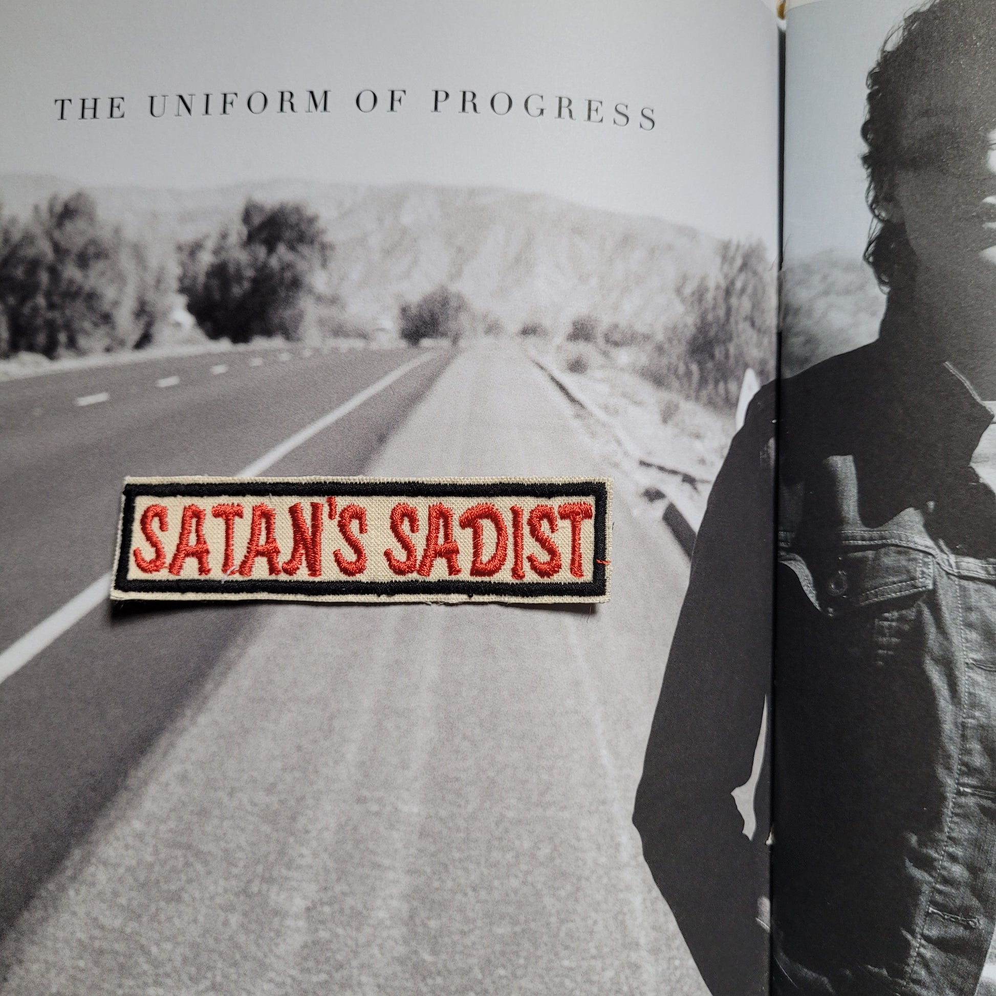 Patch brodé RARE "Satan's Sadist " SUR VIEUX TISSU COTON - PUNK & COTON