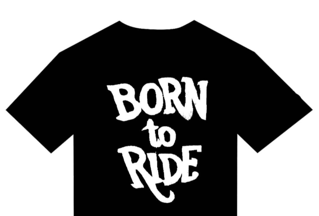 T-Shirt "Born to Ride" BIKE BIKER WILD DESIGN FREEBIRD - PUNK & COTON