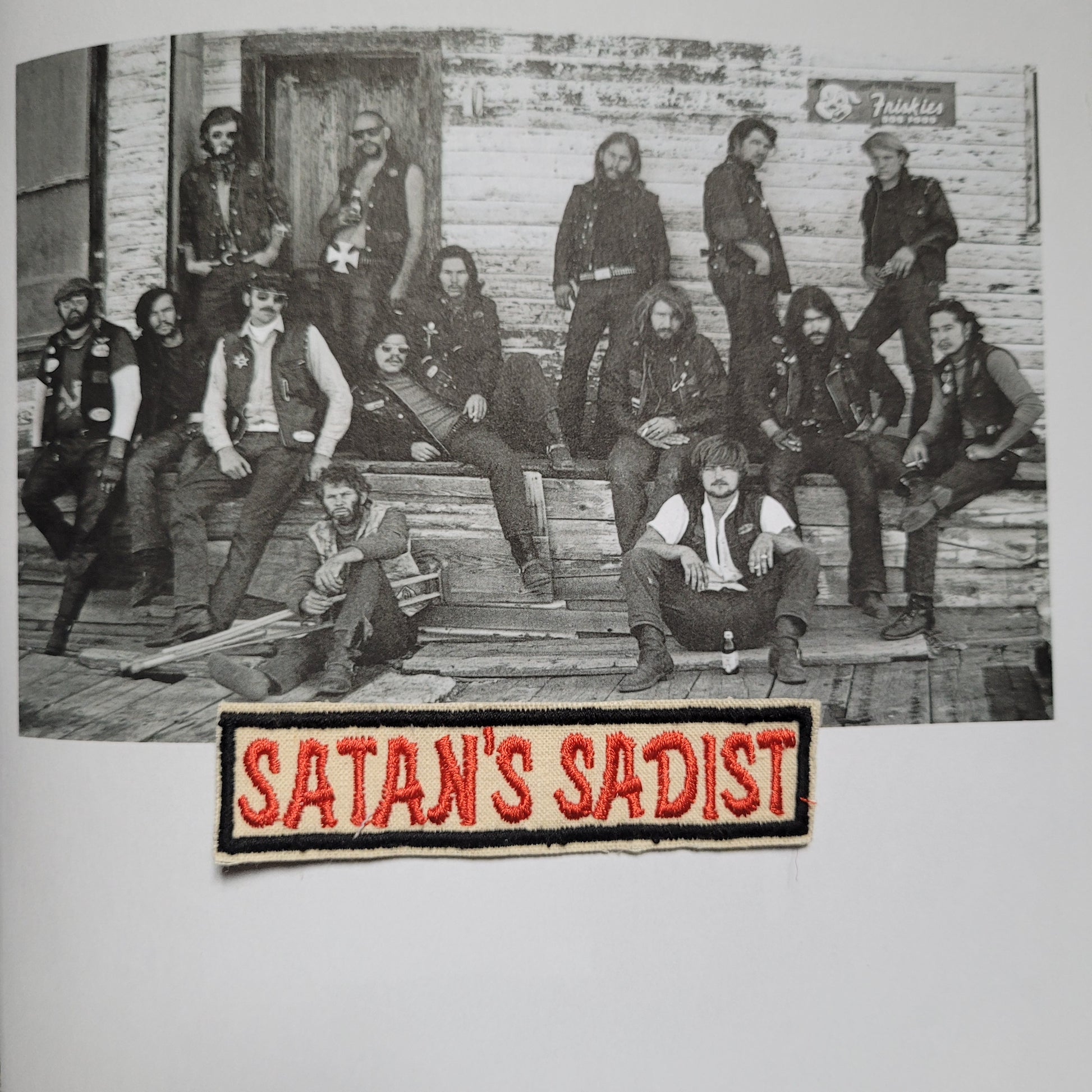 Patch brodé RARE "Satan's Sadist " SUR VIEUX TISSU COTON - PUNK & COTON