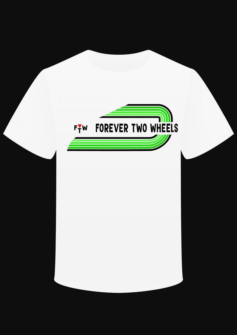 T-shirt "FTW Forever Two Wheels" Vert / Green - PUNK & COTON