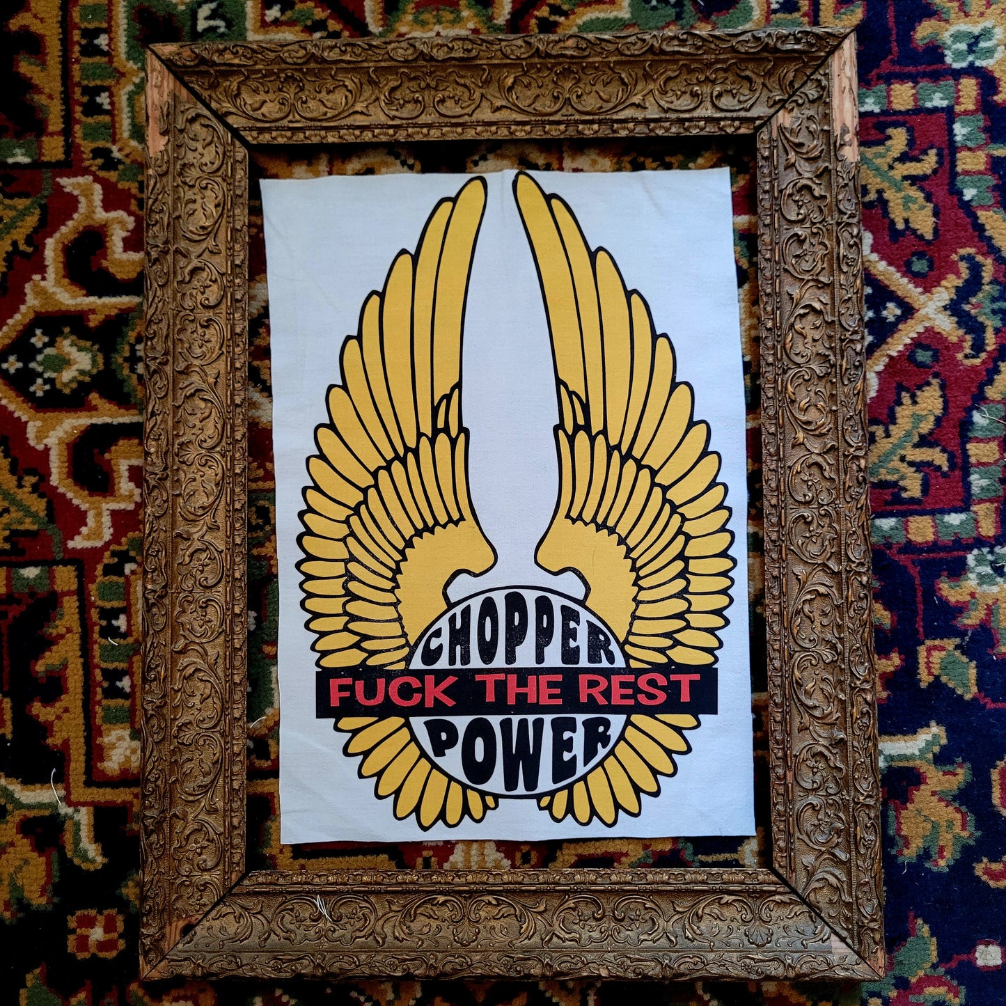 Backpatch "Chopper Power Fuck the rest " version jaune - PUNK & COTON