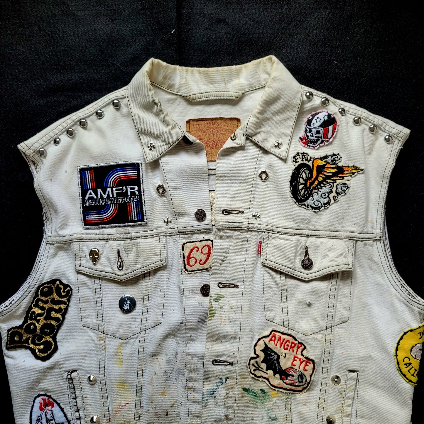 "STONED RIDERS JOSHUA TREE CAL."Handembroidery Levi's Jacket - PUNK & COTON
