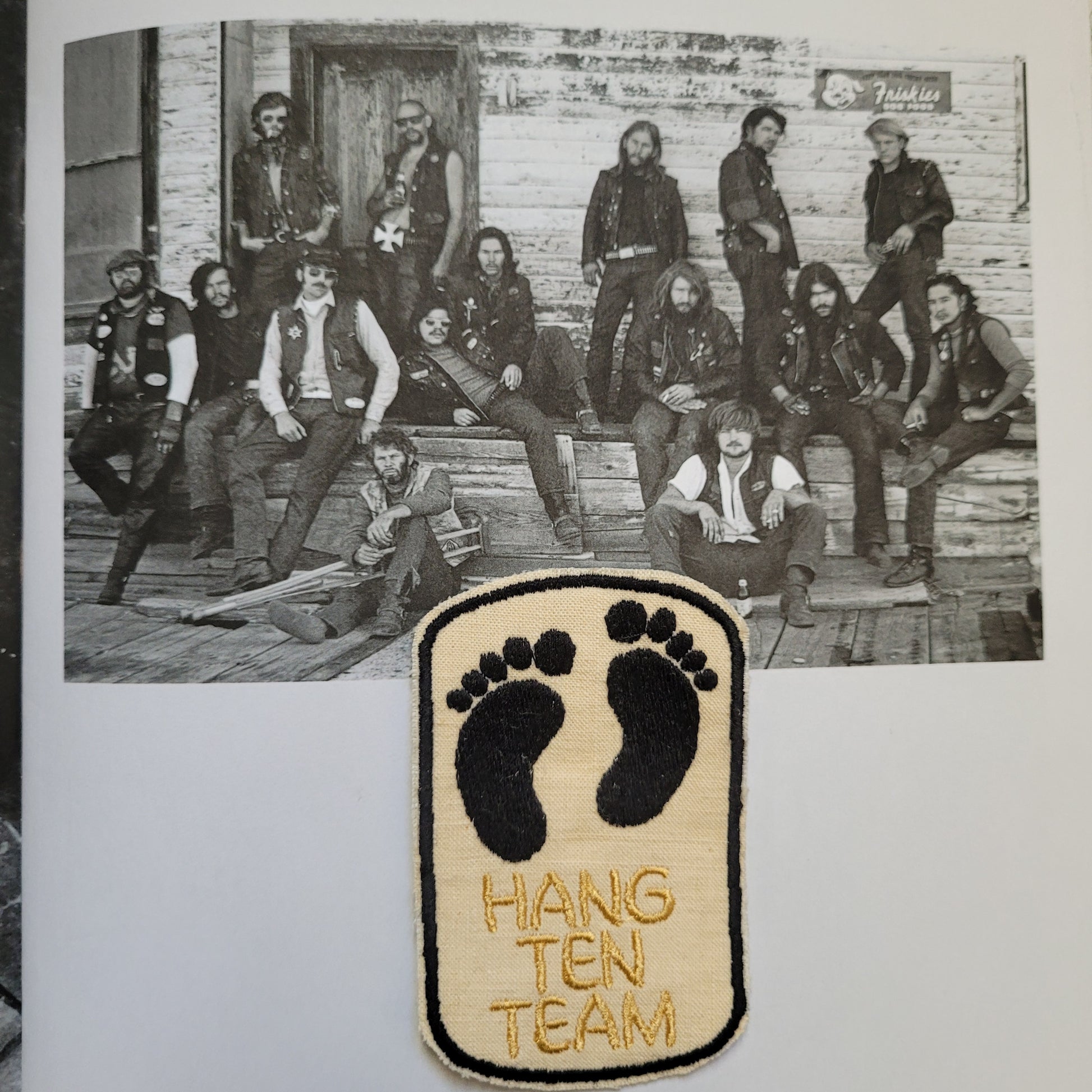 Patch Brodé "Hang ten" EN VIEUX TISSU COTON - PUNK & COTON