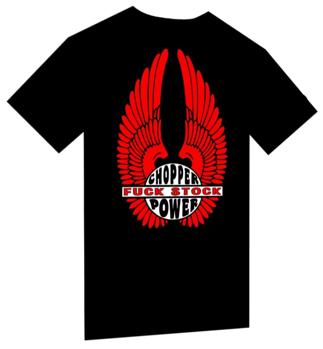 T-Shirt "Chopper Power Fuck Stock" BIKE OLD VINTAGE DESIGN - PUNK & COTON
