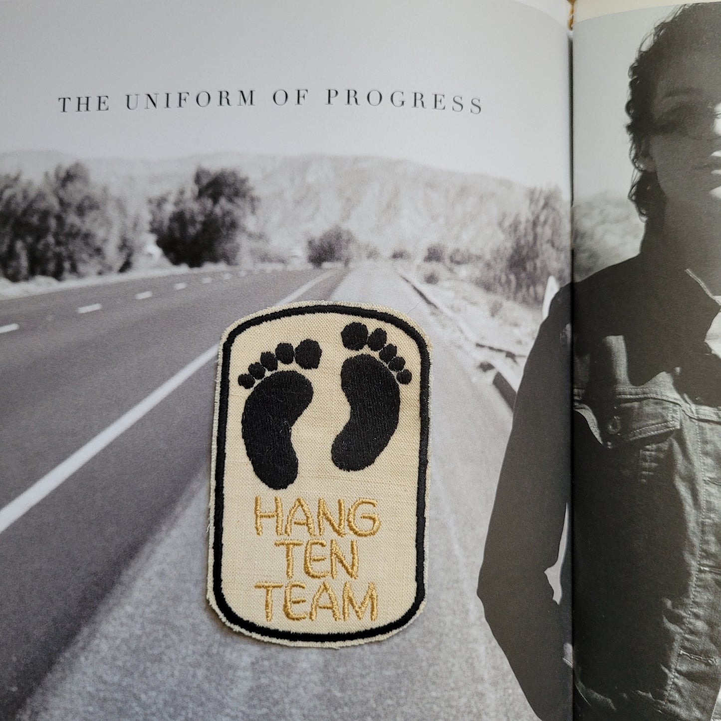 Patch Brodé "Hang ten" EN VIEUX TISSU COTON - PUNK & COTON