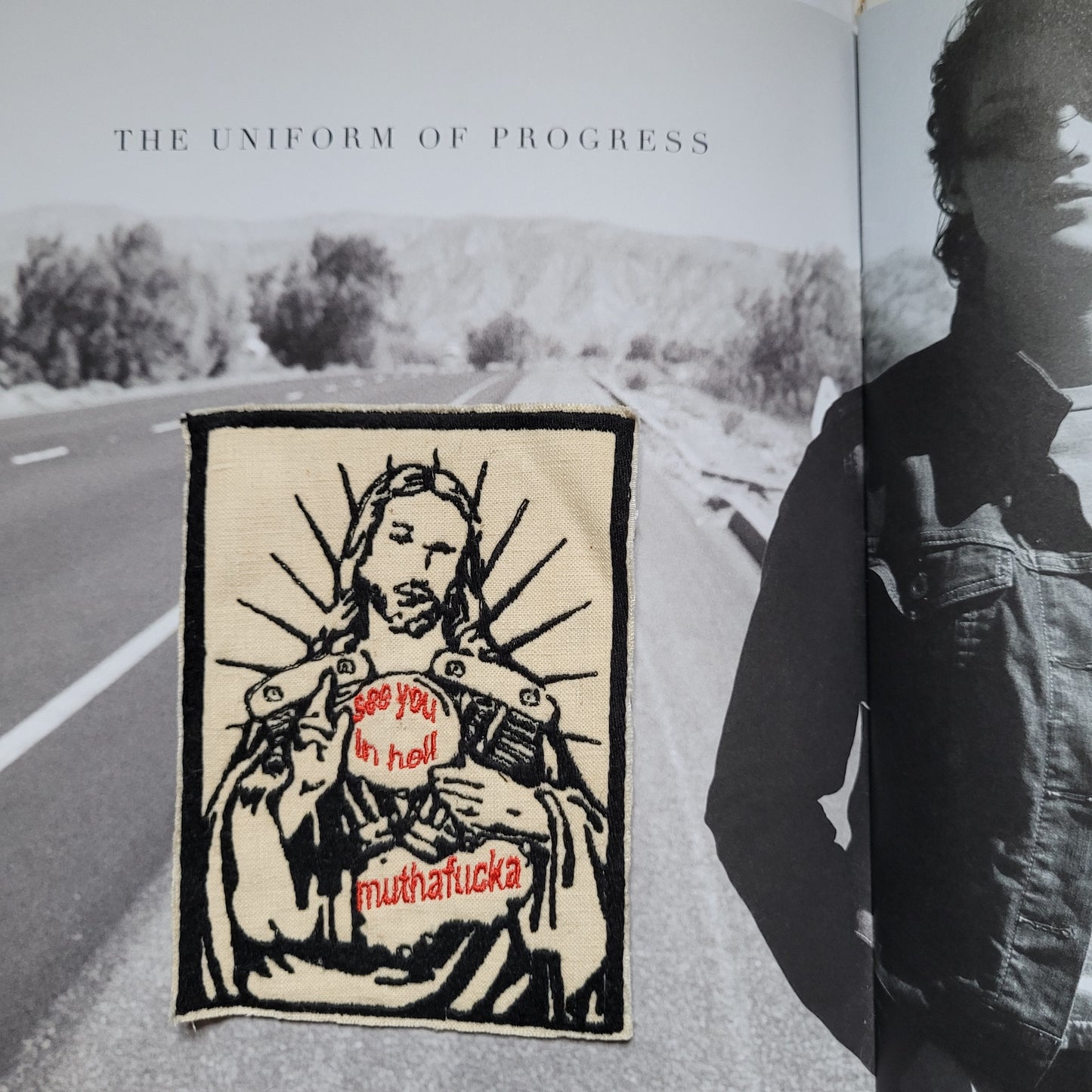 Patch Brodé "Jesus See You in Hell Muthafucka" EN VIEUX TISSU COTON - PUNK & COTON