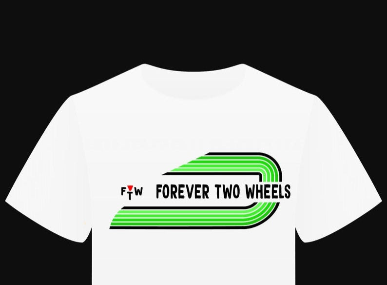 T-shirt "FTW Forever Two Wheels" Vert / Green - PUNK & COTON