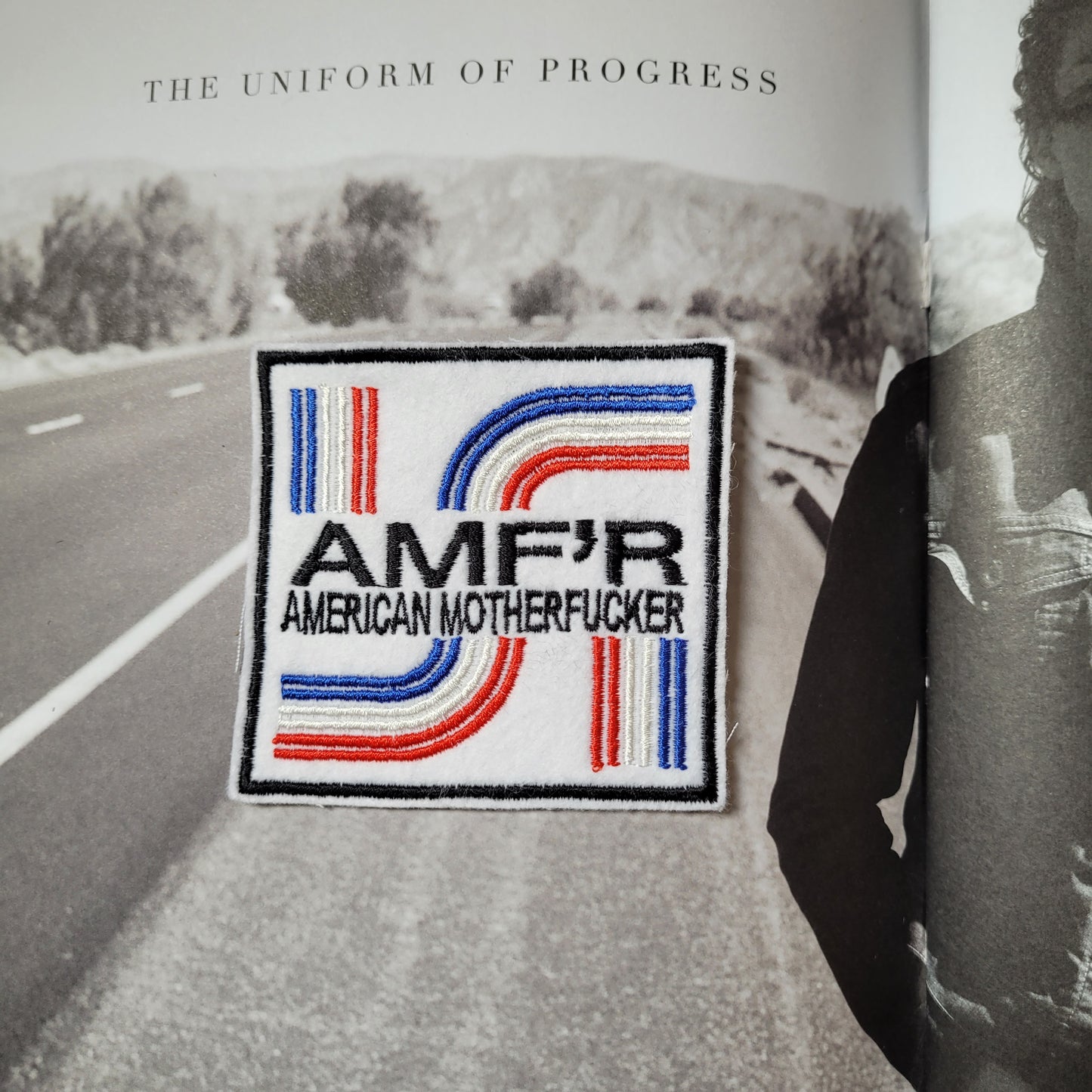 Patch Brodé AMF'R version blanche (AMERICAN MOTHERFUCKER) - PUNK & COTON