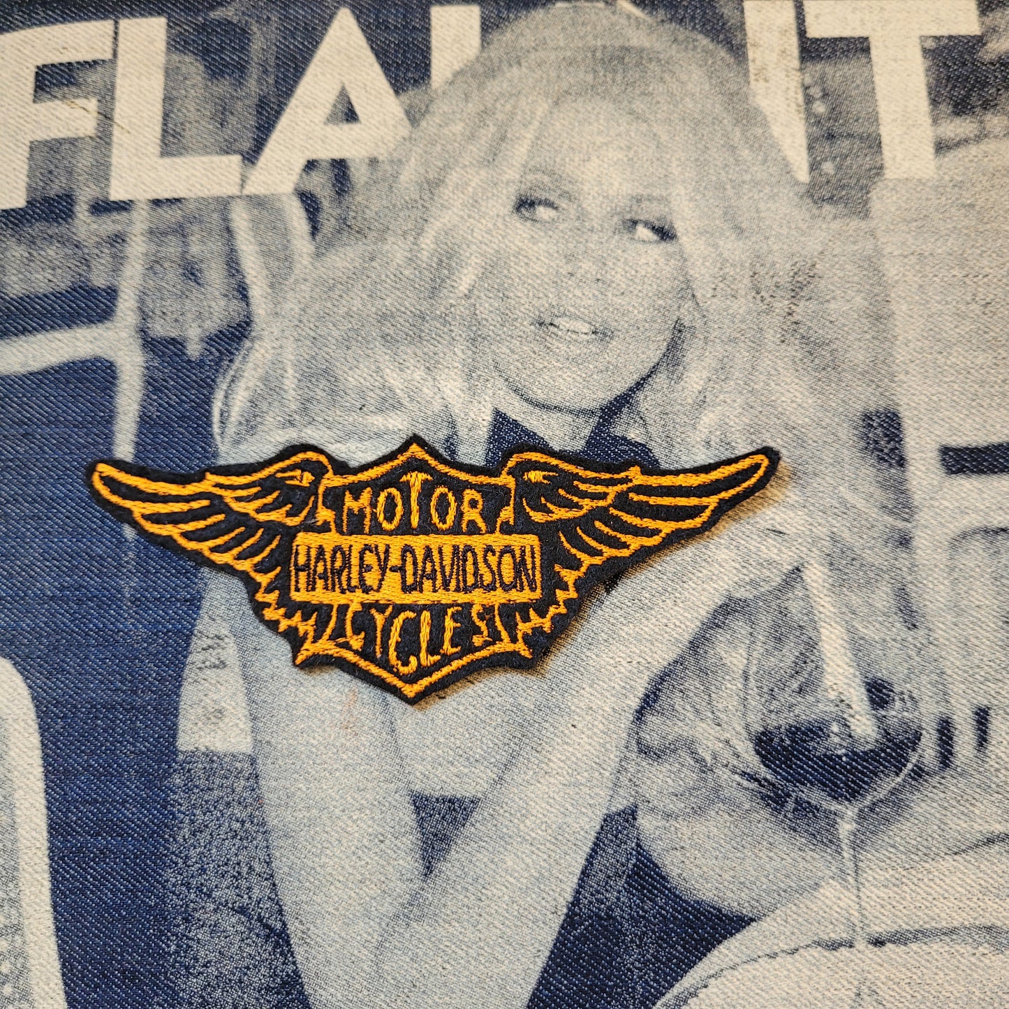 Patch Brodé Vintage Harley Wing Logo ( Version Black & Orange) - PUNK & COTON