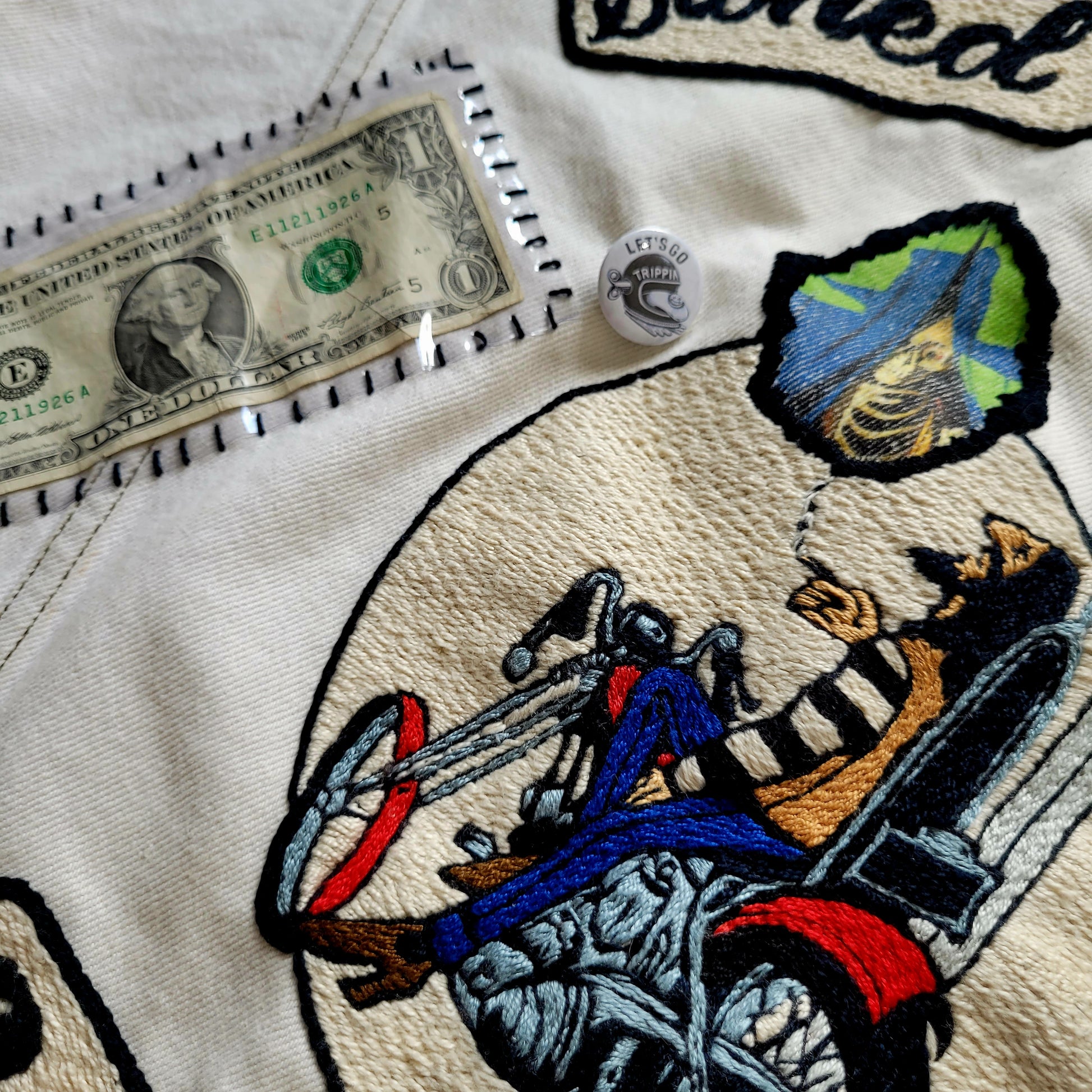 "STONED RIDERS JOSHUA TREE CAL."Handembroidery Levi's Jacket - PUNK & COTON