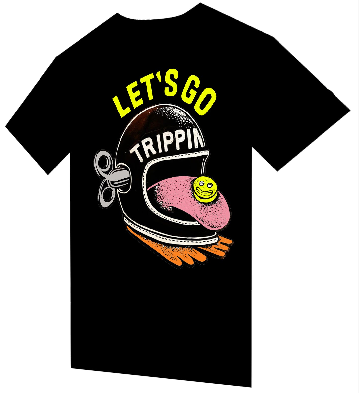 T-Shirt " Let's go trippin" HELMET BIKER - PUNK & COTON