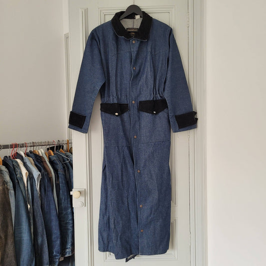 Long rider denim raincoat / impermeable en jean long moto, cavalier - L'Insoumis Clothing