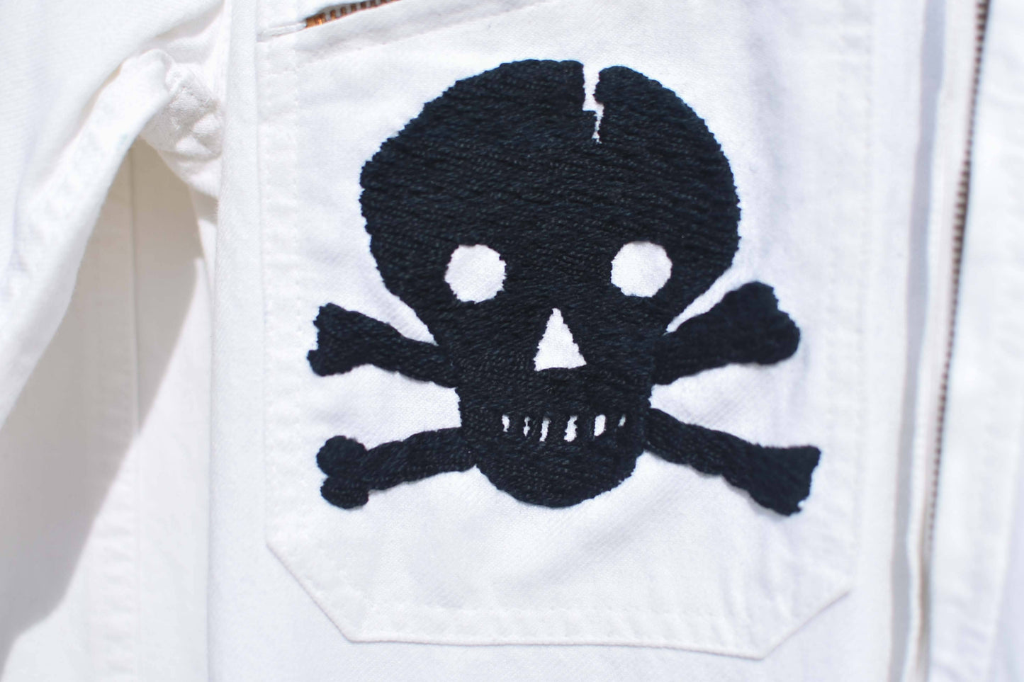 Coverall 50's hand embroidered chainstitch method combinaison  brodée à la main Harley - L'Insoumis Clothing