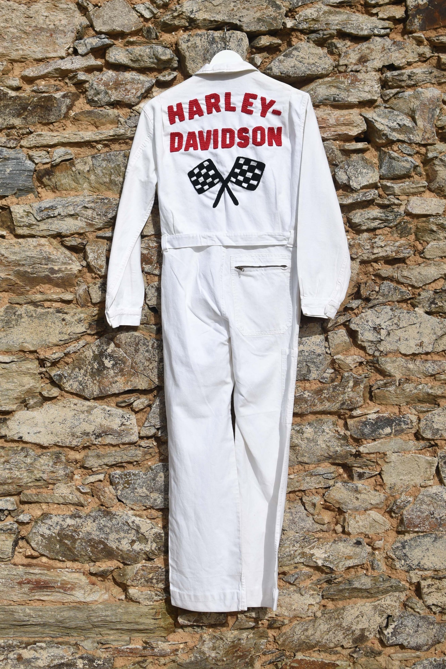 Coverall 50's hand embroidered chainstitch method combinaison  brodée à la main Harley - L'Insoumis Clothing