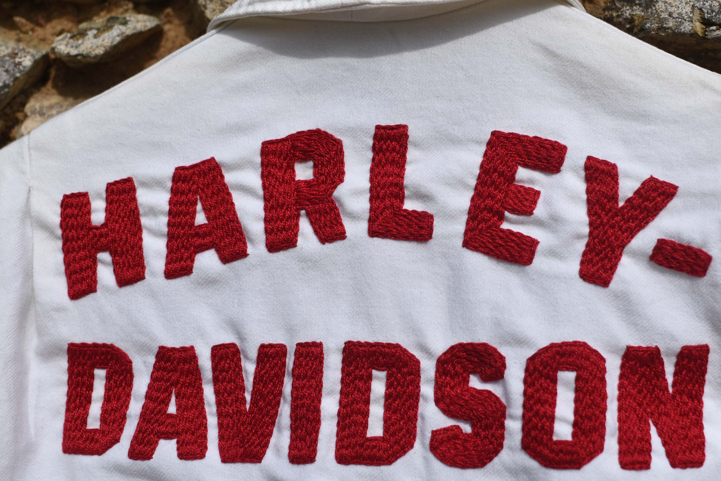 Coverall 50's hand embroidered chainstitch method combinaison  brodée à la main Harley - L'Insoumis Clothing