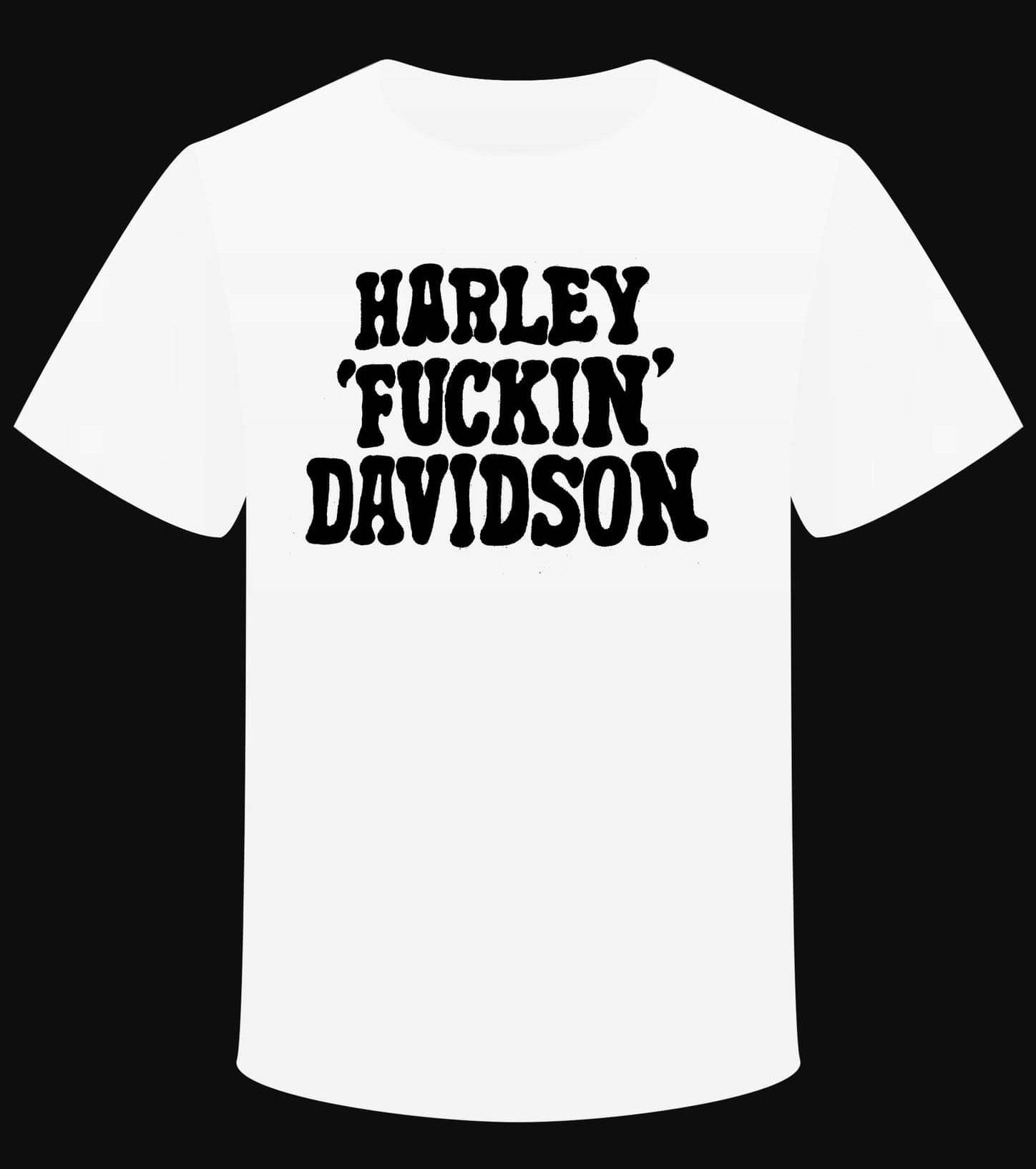 90s KFK HARLEY FUCKIN DAVIDSON Tシャツ M 紺黄 Harley 'Fuckin' Davidson