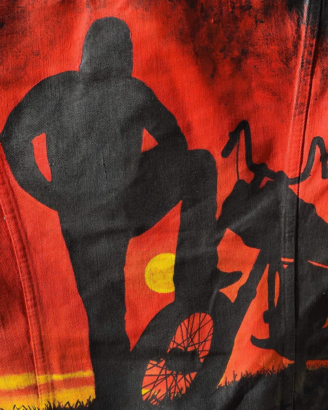 "ENDLESS RIDE" Handpainted Levi's Jacket/ veste peinte à la main - L'Insoumis Clothing