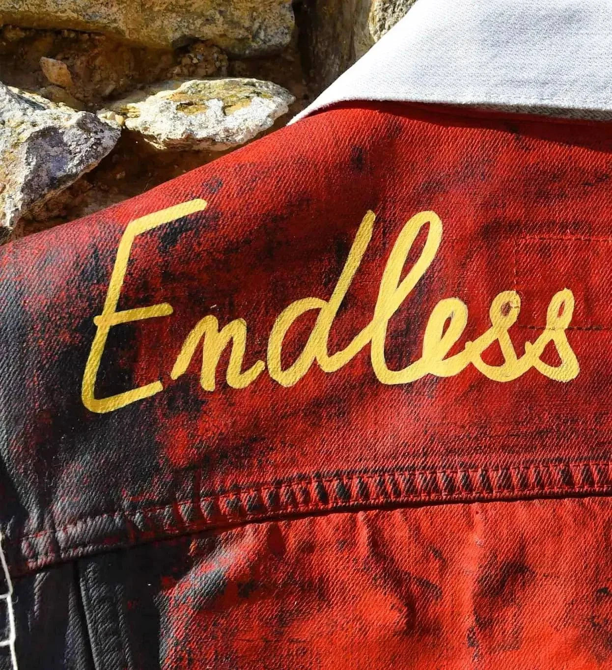 "ENDLESS RIDE" Handpainted Levi's Jacket/ veste peinte à la main - L'Insoumis Clothing
